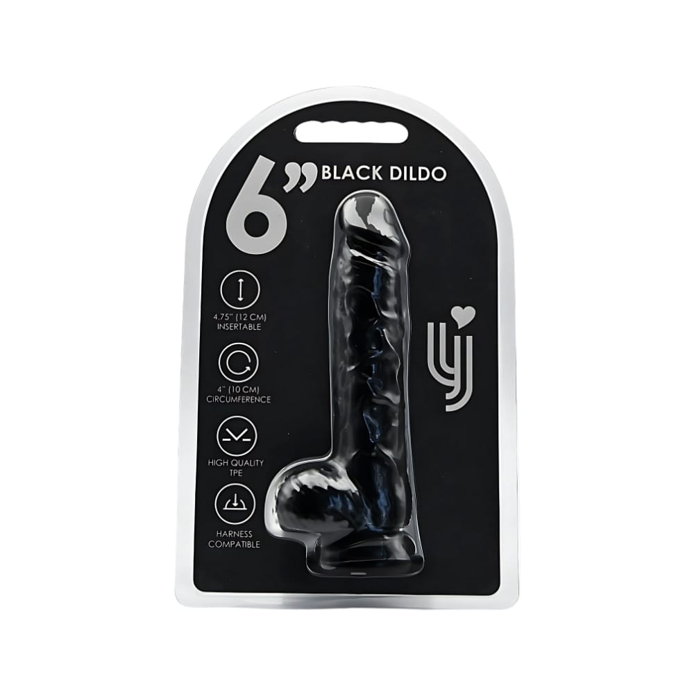 Loving Joy 6 Inch Dildo with Balls Black 6 Loving Joy 6 Inch Dildo with Balls Black - Image 5