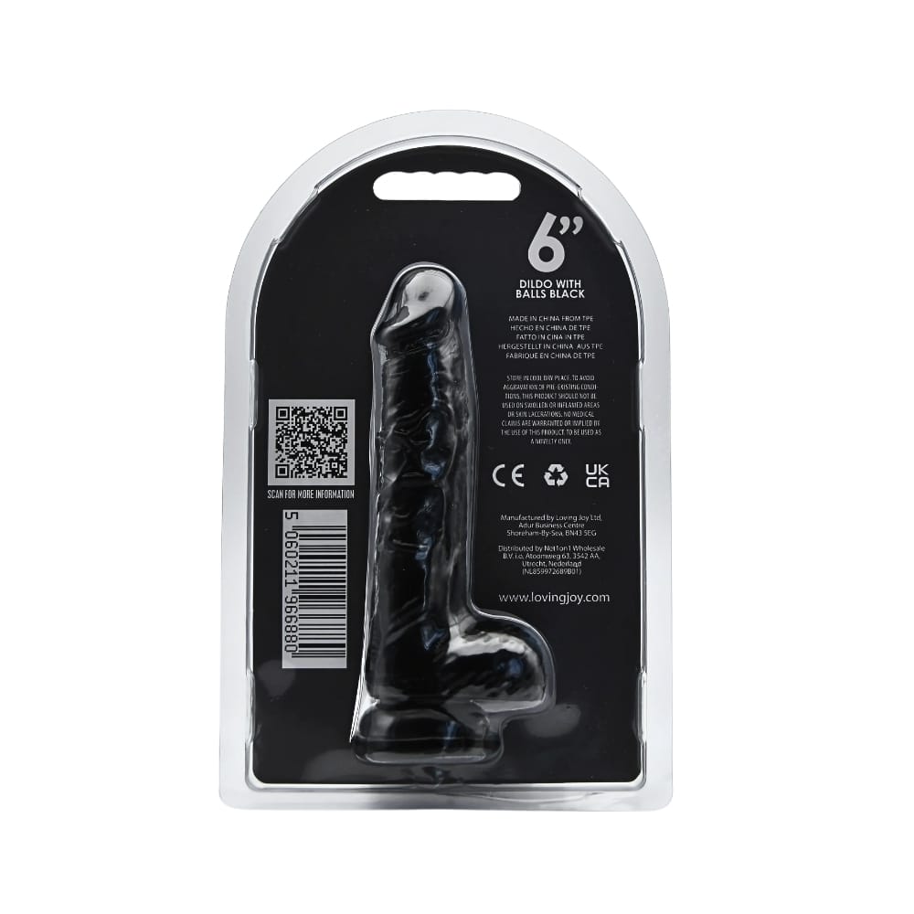 Loving Joy 6 Inch Dildo with Balls Black 7 Loving Joy 6 Inch Dildo with Balls Black - Image 6