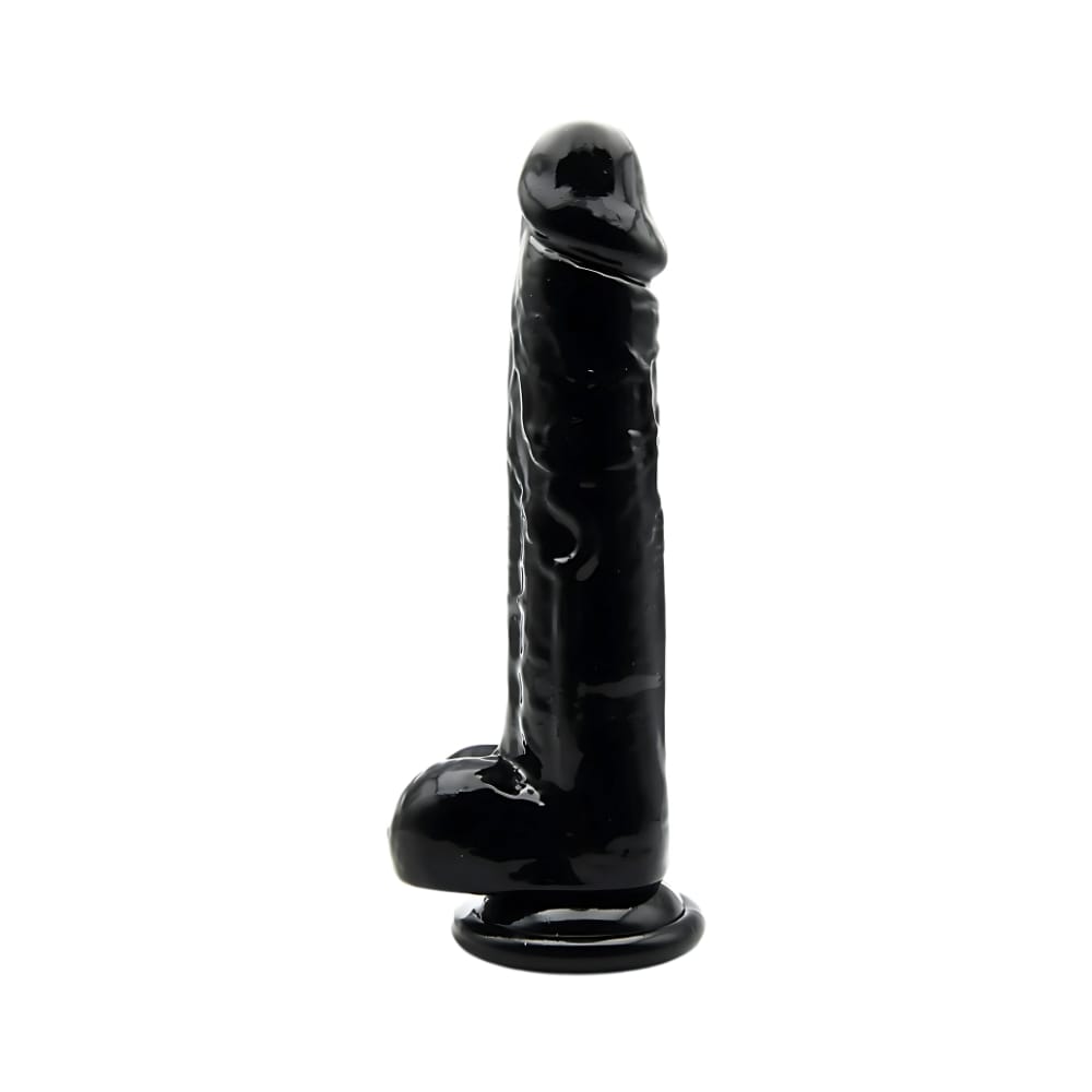 Loving Joy 8 Inch Dildo with Balls Black 2 8 Inch Dildo with Balls