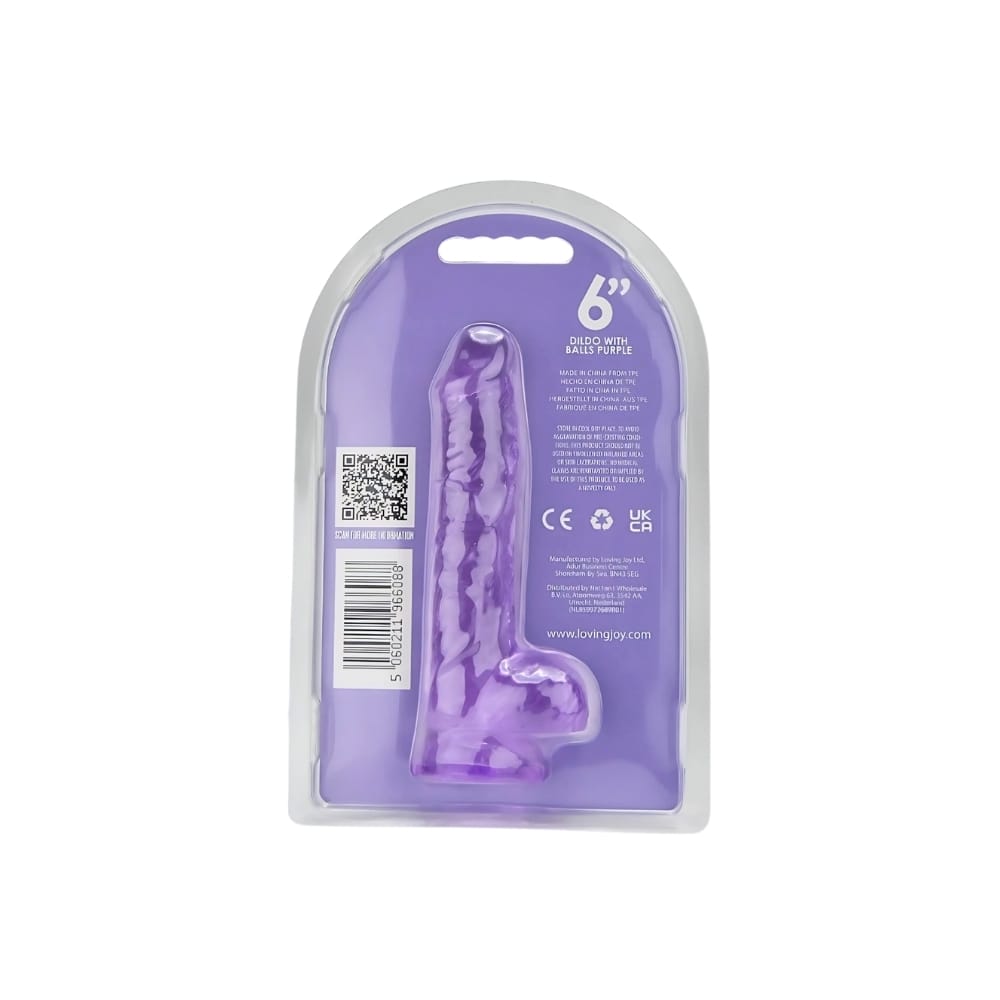 Loving Joy 6 Inch Dildo with Balls Purple 9 Loving Joy 6 Inch Dildo with Balls Purple - Image 8