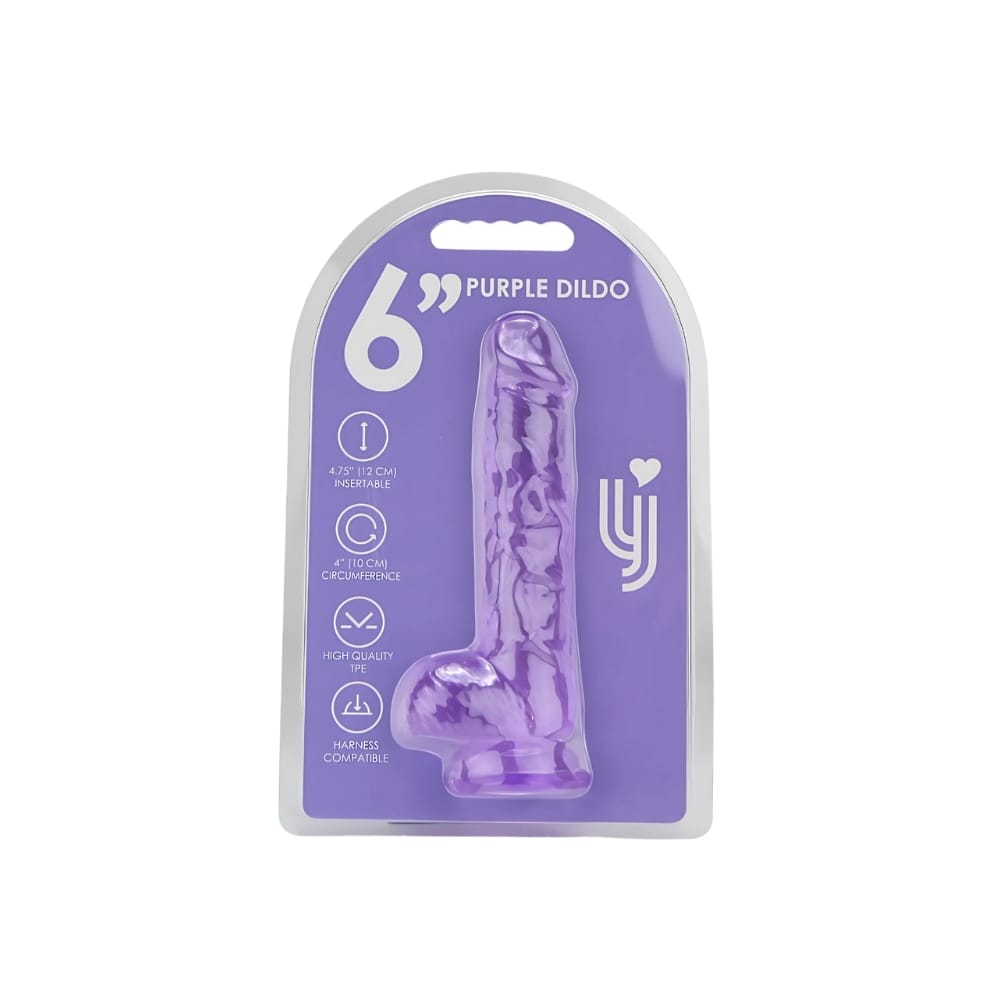 Loving Joy 6 Inch Dildo with Balls Purple 8 Loving Joy 6 Inch Dildo with Balls Purple - Image 7