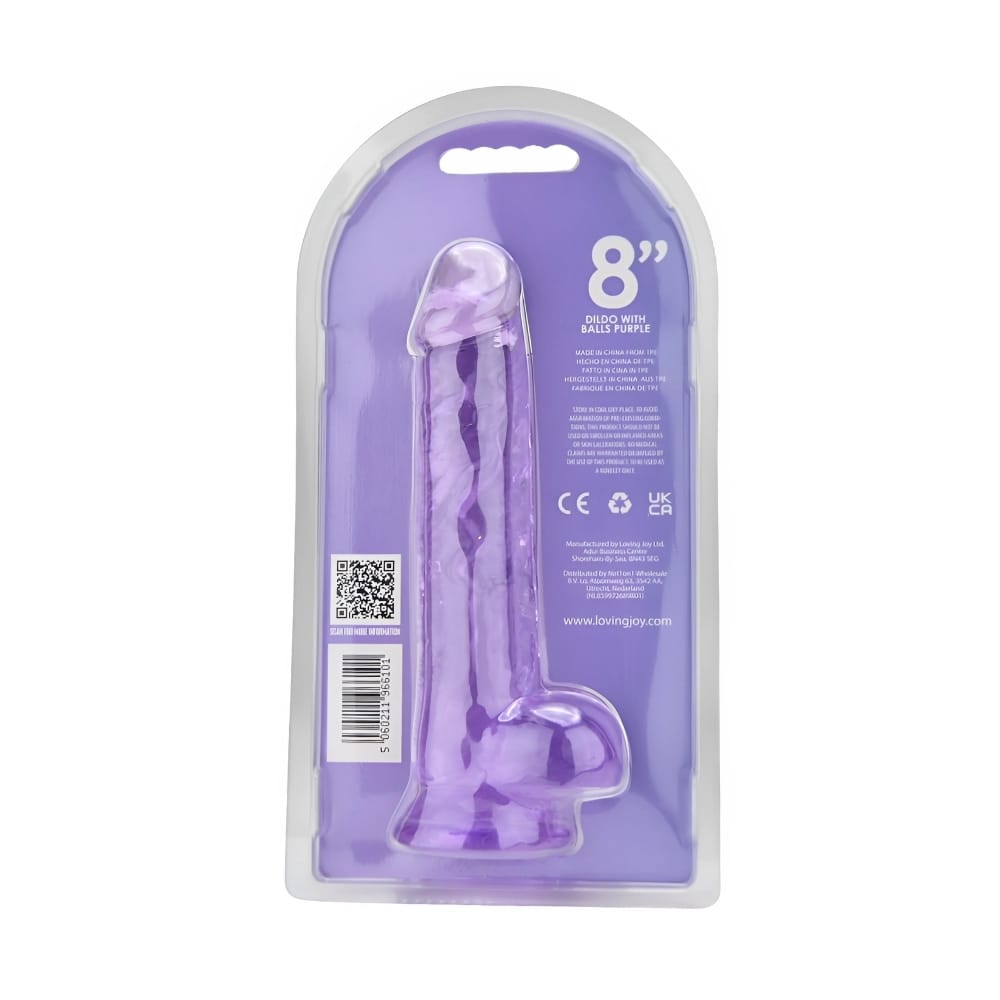 Loving Joy 8 Inch Dildo with Balls Purple 10 Loving Joy 8 Inch Dildo with Balls Purple - Image 9