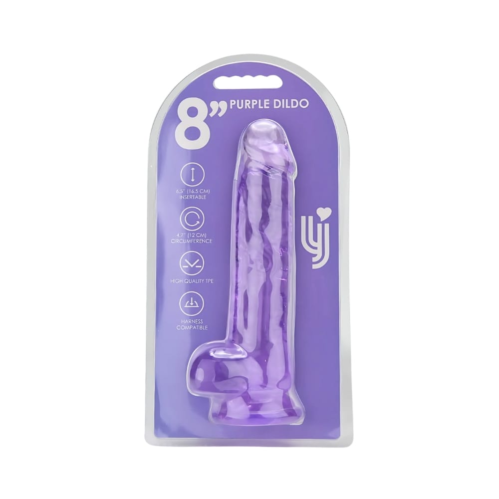 Loving Joy 8 Inch Dildo with Balls Purple 9 Loving Joy 8 Inch Dildo with Balls Purple - Image 8