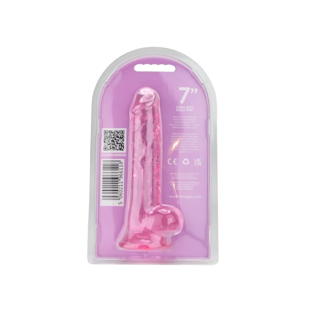 Loving Joy 7 Inch Dildo with Balls Pink 8 Loving Joy 7 Inch Dildo with Balls Pink - Image 7
