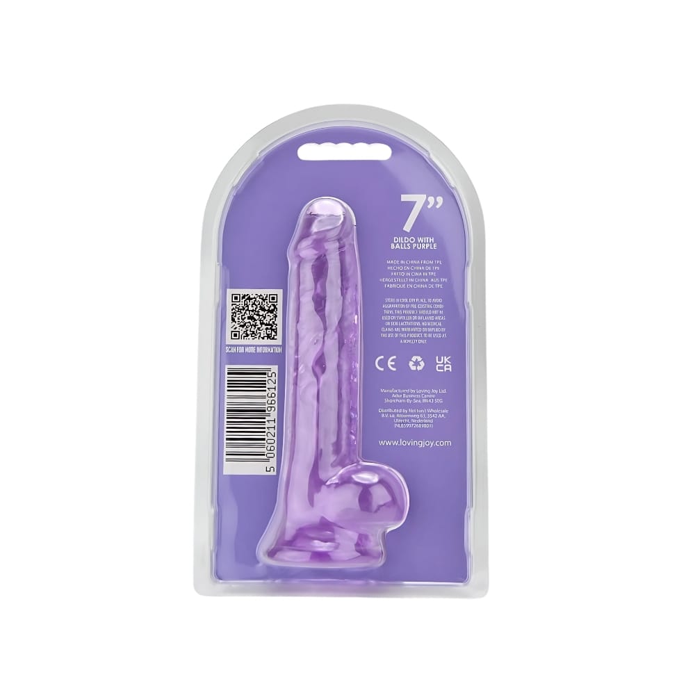 Loving Joy 7 Inch Dildo with Balls Purple 9 Loving Joy 7 Inch Dildo with Balls Purple - Image 8