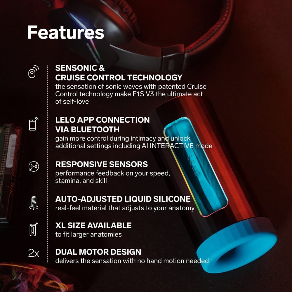 LELO F1S V3 AI Interactive Male Masturbator Blue 11 LELO F1S V3 AI Interactive Male Masturbator Blue - Image 10
