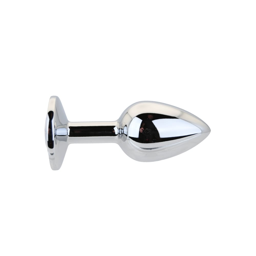 Toosh Silver Metal Butt Plug Small Clear Stone 4 Toosh Silver Metal Butt Plug Small Clear Stone - Image 3