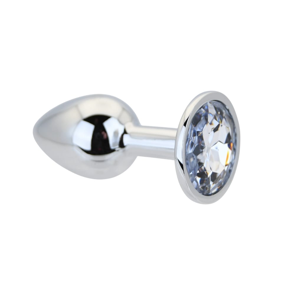 Toosh Silver Metal Butt Plug Small Clear Stone 6 Toosh Silver Metal Butt Plug Small Clear Stone - Image 5
