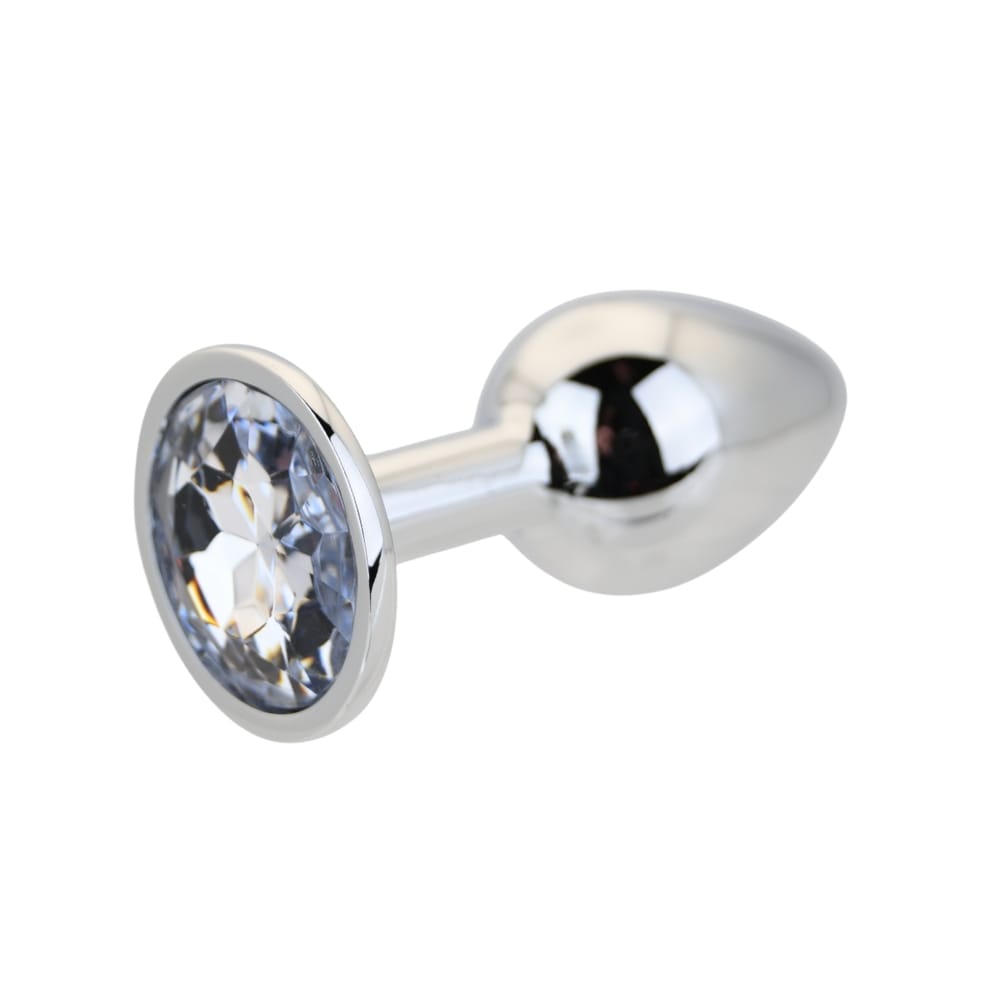 Toosh Silver Metal Butt Plug Small Clear Stone 5 Toosh Silver Metal Butt Plug Small Clear Stone - Image 4