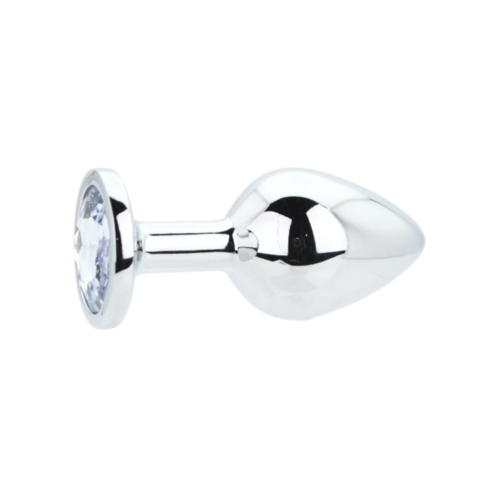Toosh Silver Metal Butt Plug Medium Clear Stone 5 Toosh Silver Metal Butt Plug Medium Clear Stone - Image 4