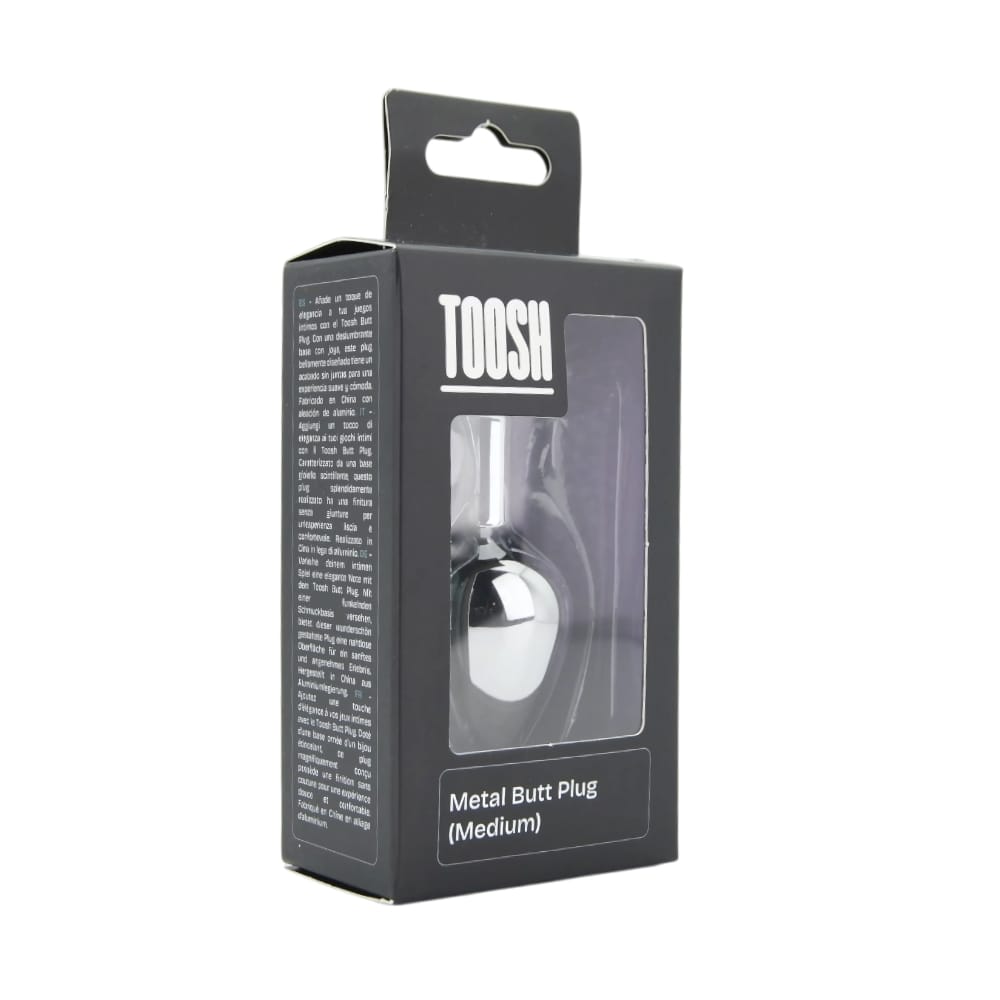 Toosh Silver Metal Butt Plug Medium Clear Stone 9 Toosh Silver Metal Butt Plug Medium Clear Stone - Image 8