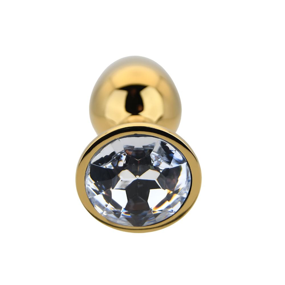 Toosh Gold Metal Butt Plug Small Clear Stone 7 Toosh Gold Metal Butt Plug Small Clear Stone - Image 6