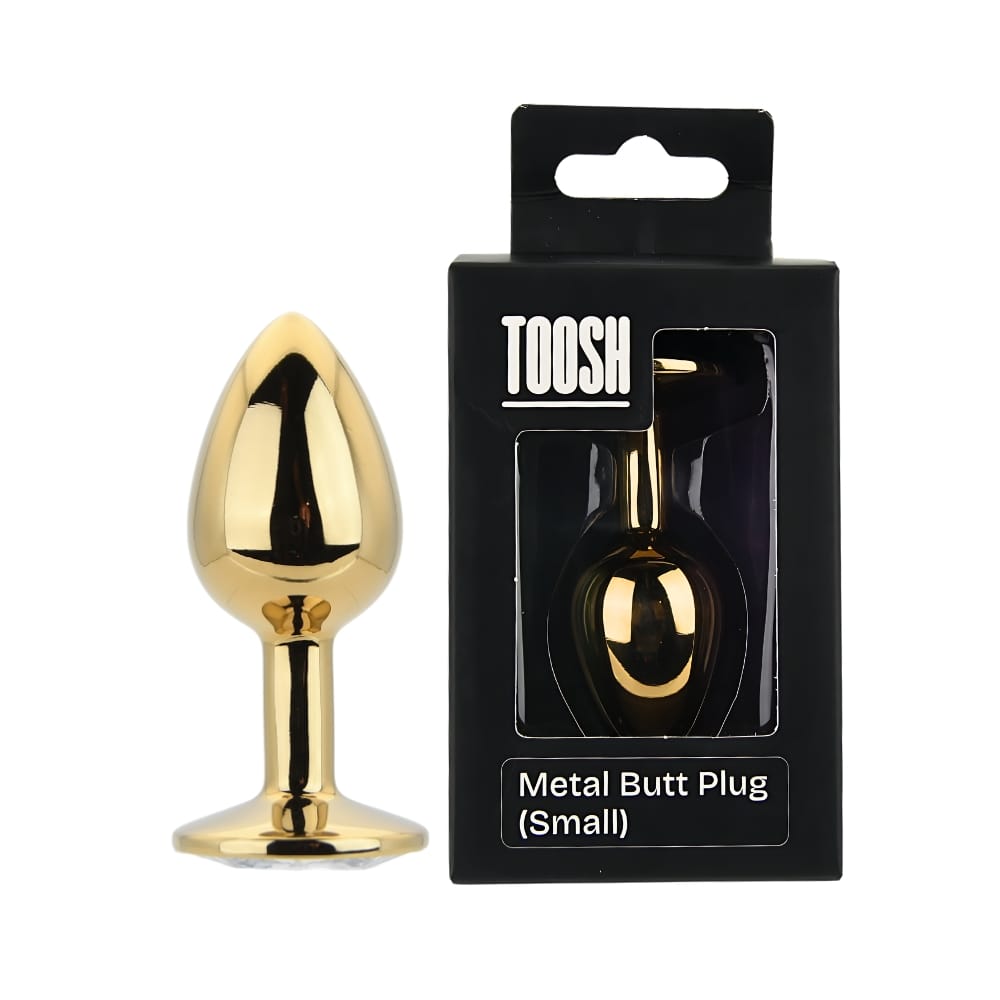 Toosh Gold Metal Butt Plug Small Clear Stone 12 Toosh Gold Metal Butt Plug Small Clear Stone - Image 11