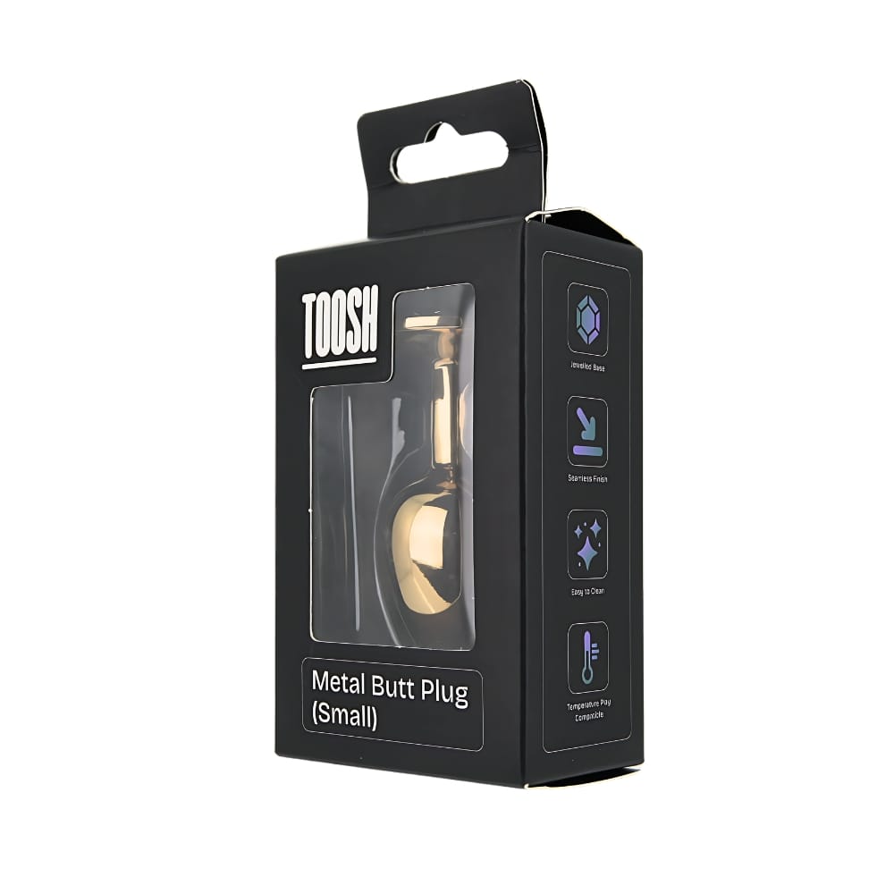 Toosh Gold Metal Butt Plug Small Clear Stone 10 Toosh Gold Metal Butt Plug Small Clear Stone - Image 9