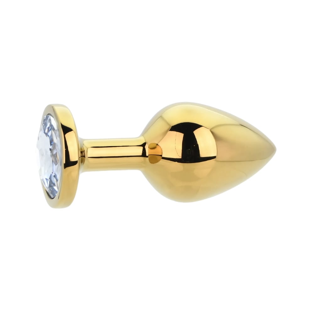 Toosh Gold Metal Butt Plug Medium Clear Stone 5 Toosh Gold Metal Butt Plug Medium Clear Stone - Image 4