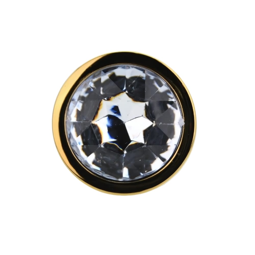 Toosh Gold Metal Butt Plug Medium Clear Stone 8 Toosh Gold Metal Butt Plug Medium Clear Stone - Image 7
