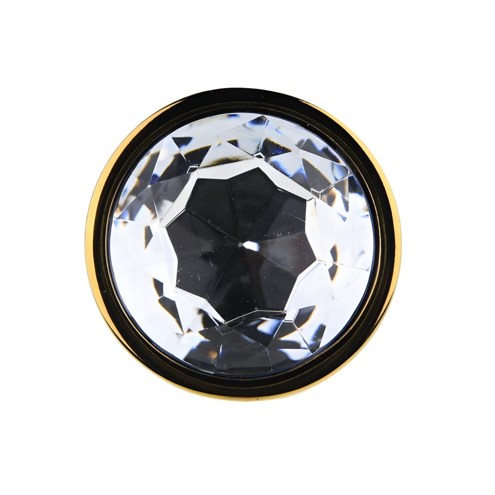 Toosh Gold Metal Butt Plug Large Clear Stone 7 Toosh Gold Metal Butt Plug Large Clear Stone - Image 6