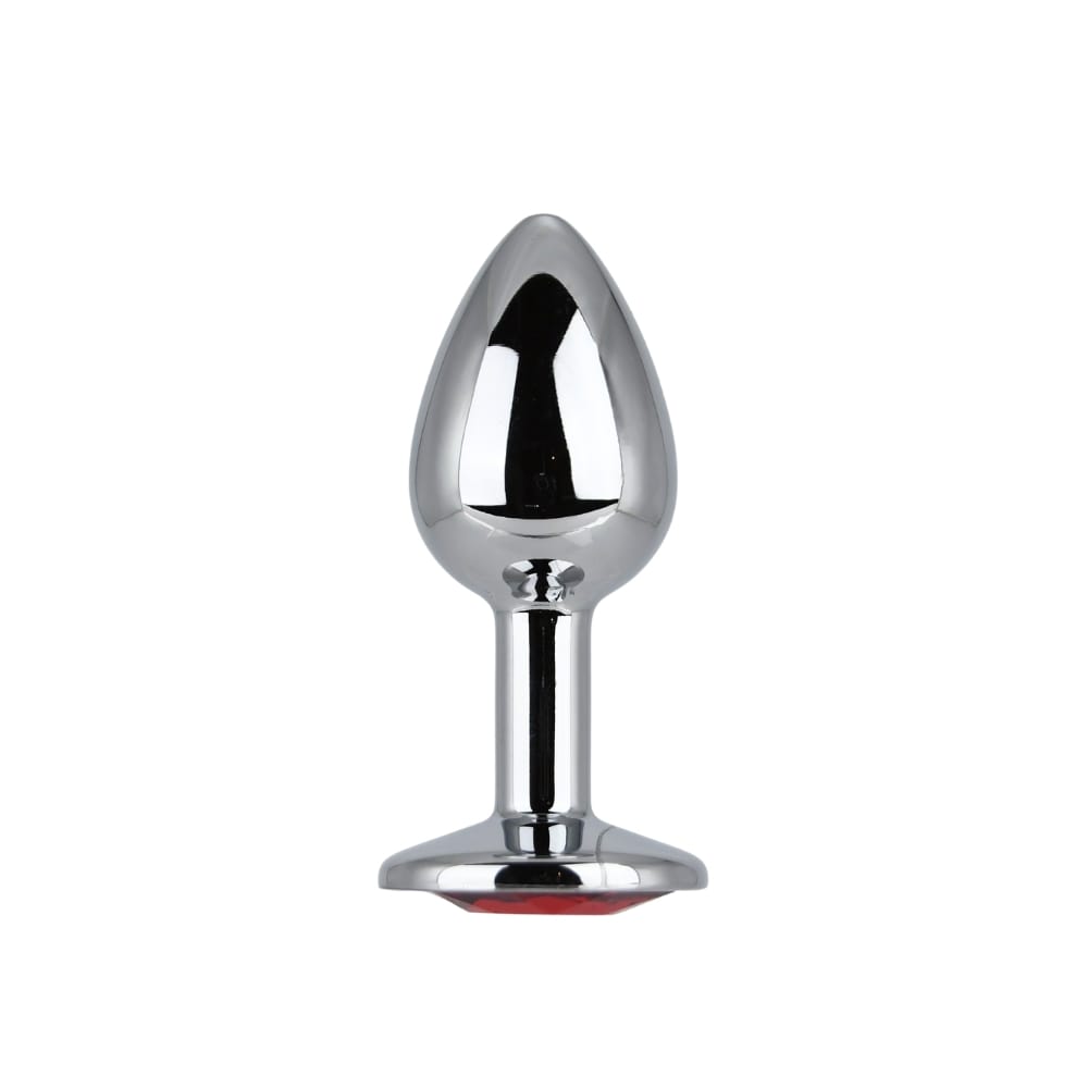 Toosh Silver Metal Butt Plug Small Red Stone 2 Toosh Silver Metal Butt Plug Small Red Stone - Image 1