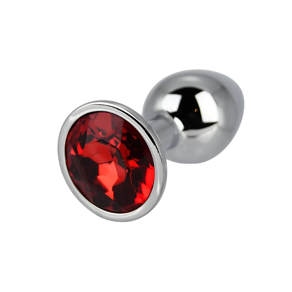Toosh Silver Metal Butt Plug Small Red Stone 5 Toosh Silver Metal Butt Plug Small Red Stone - Image 4