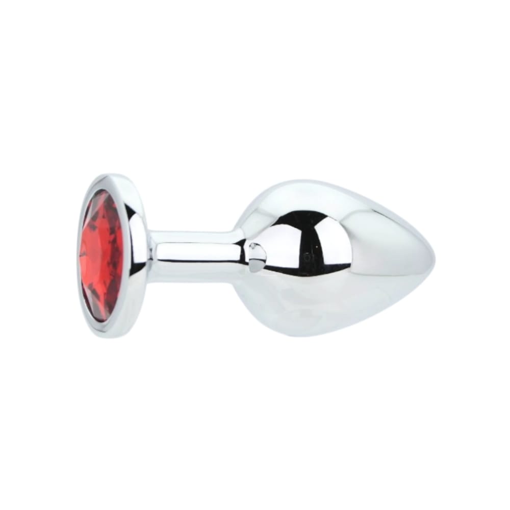 Toosh Silver Metal Butt Plug Medium Red Stone 6 Toosh Silver Metal Butt Plug Medium Red Stone - Image 5