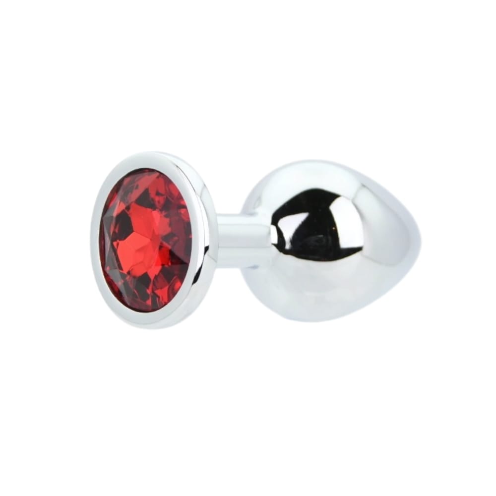 Toosh Silver Metal Butt Plug Medium Red Stone 4 Toosh Silver Metal Butt Plug Medium Red Stone - Image 3