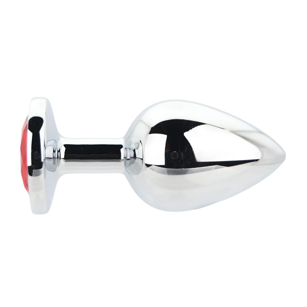 Toosh Silver Metal Butt Plug Large Red Stone 4 Toosh Silver Metal Butt Plug Large Red Stone - Image 3