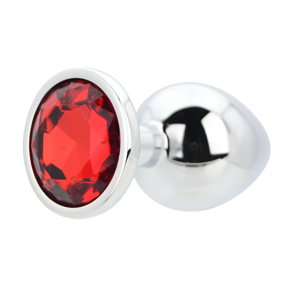 Toosh Silver Metal Butt Plug Large Red Stone 5 Toosh Silver Metal Butt Plug Large Red Stone - Image 4
