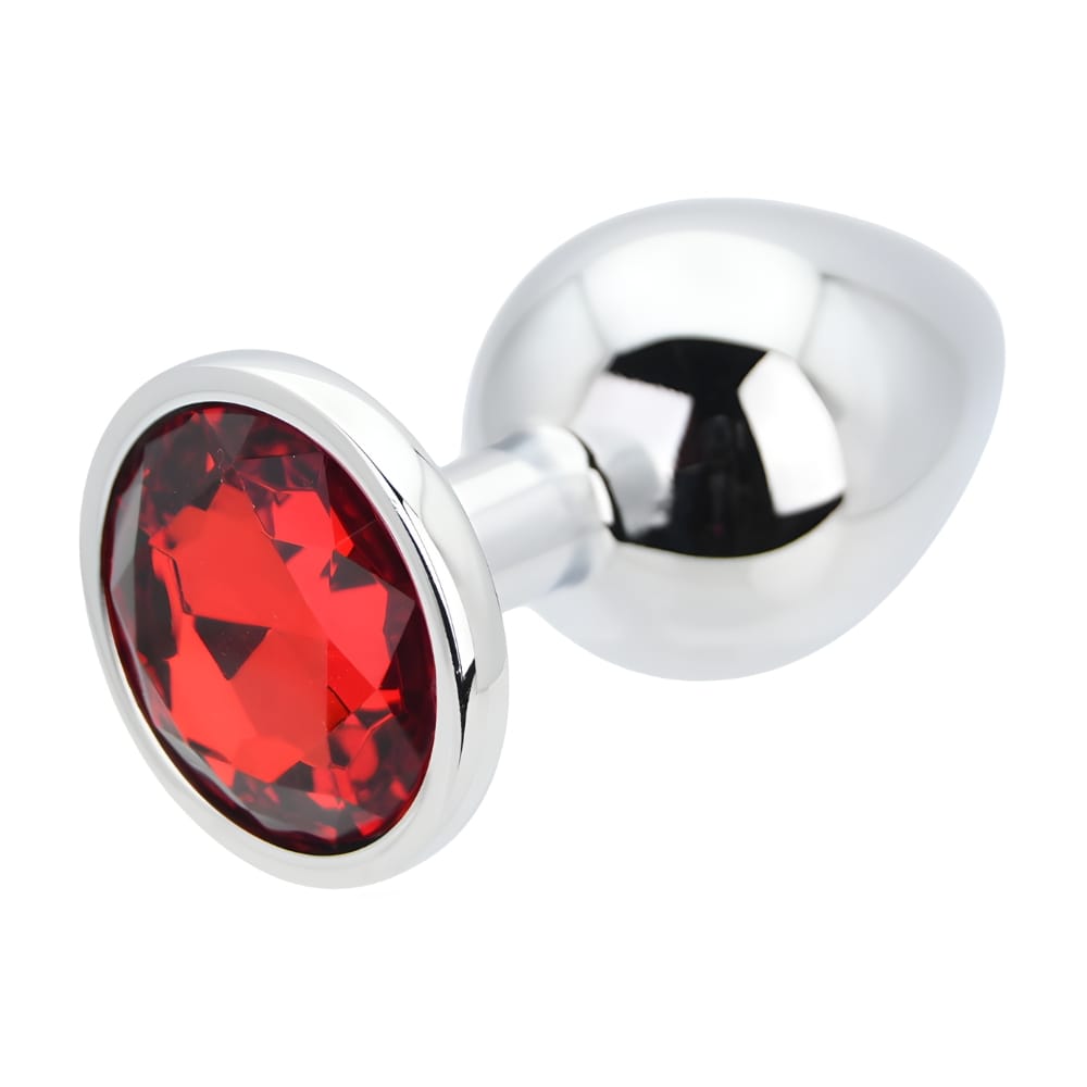 Toosh Silver Metal Butt Plug Large Red Stone 6 Toosh Silver Metal Butt Plug Large Red Stone - Image 5