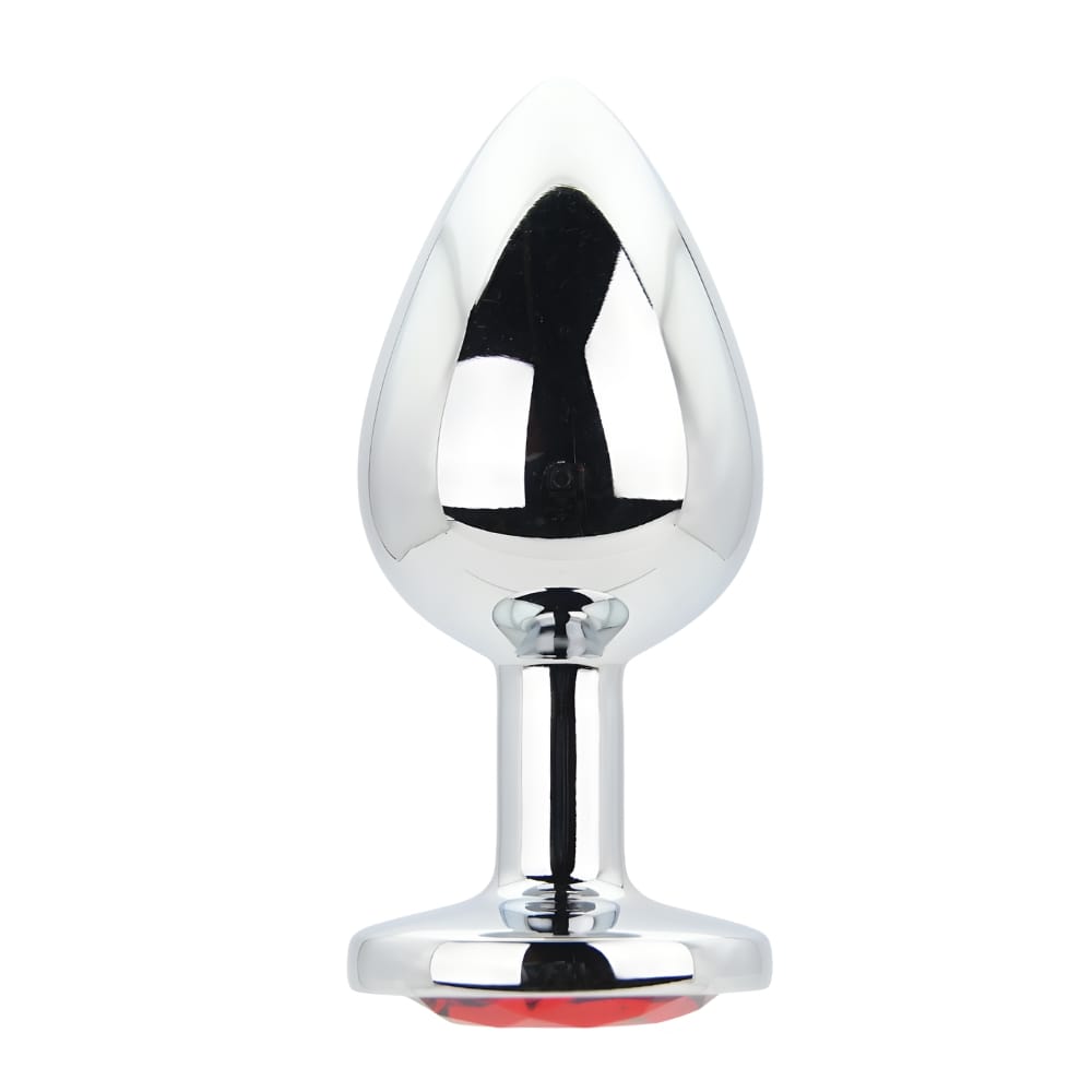 Toosh Silver Metal Butt Plug Large Red Stone 2 Toosh Silver Metal Butt Plug Large Red Stone - Image 1
