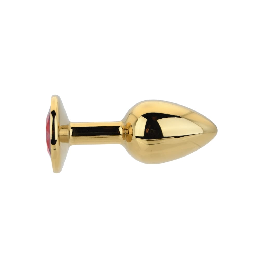 Toosh Gold Metal Butt Plug Small Red Stone 4 Toosh Gold Metal Butt Plug Small Red Stone - Image 3