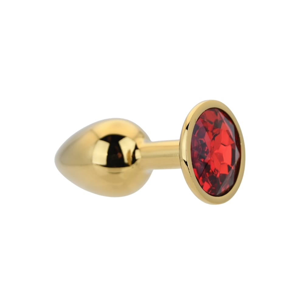 Toosh Gold Metal Butt Plug Small Red Stone 7 Toosh Gold Metal Butt Plug Small Red Stone - Image 6