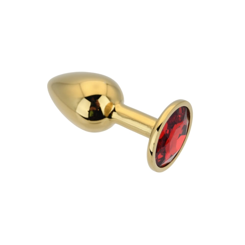 Toosh Gold Metal Butt Plug Small Red Stone 6 Toosh Gold Metal Butt Plug Small Red Stone - Image 5