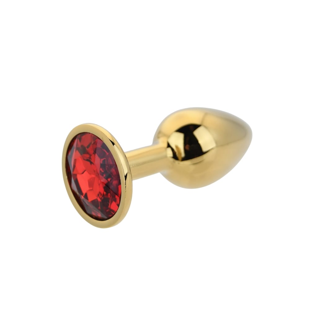 Toosh Gold Metal Butt Plug Small Red Stone 5 Toosh Gold Metal Butt Plug Small Red Stone - Image 4