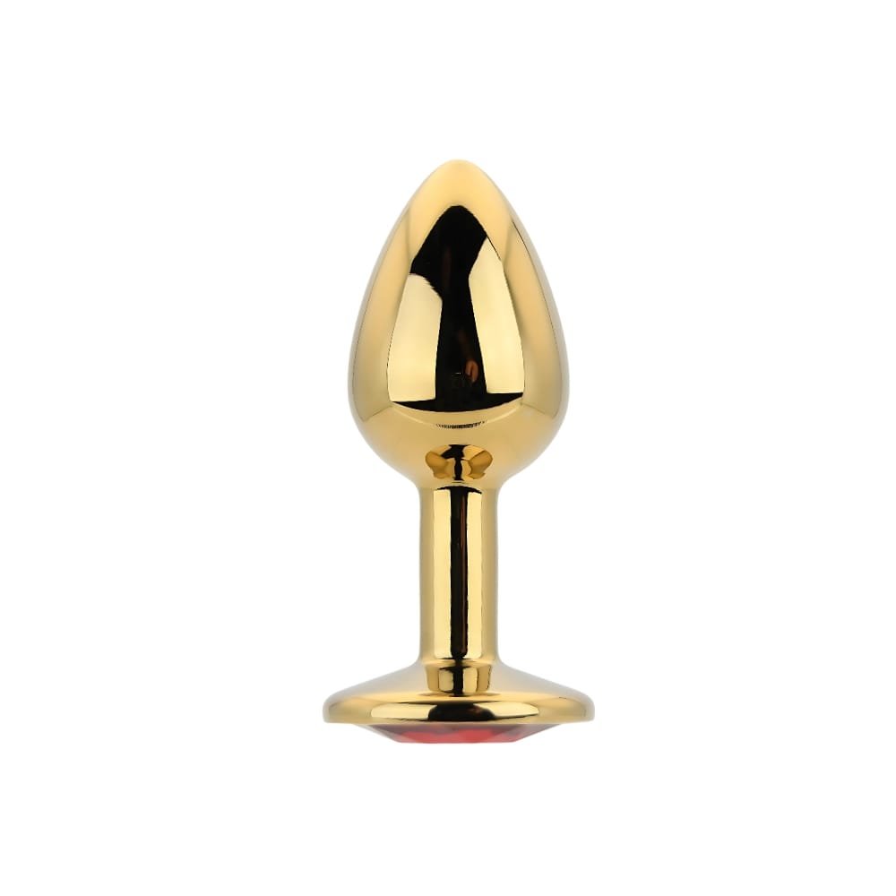 Toosh Gold Metal Butt Plug Small Red Stone 2 Toosh Gold Metal Butt Plug Small Red Stone - Image 1
