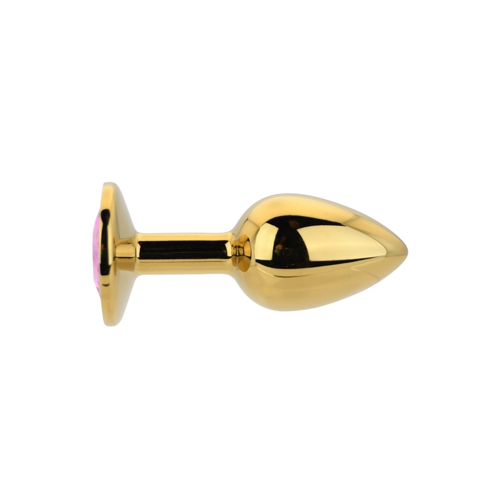 Toosh Gold Metal Butt Plug Small Pink Stone 4 Toosh Gold Metal Butt Plug Small Pink Stone - Image 3