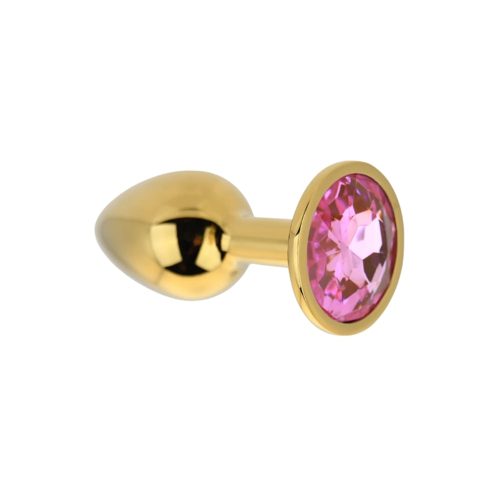 Toosh Gold Metal Butt Plug Small Pink Stone 6 Toosh Gold Metal Butt Plug Small Pink Stone - Image 5