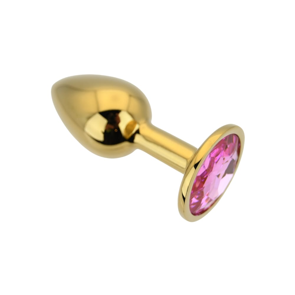 Toosh Gold Metal Butt Plug Small Pink Stone 7 Toosh Gold Metal Butt Plug Small Pink Stone - Image 6