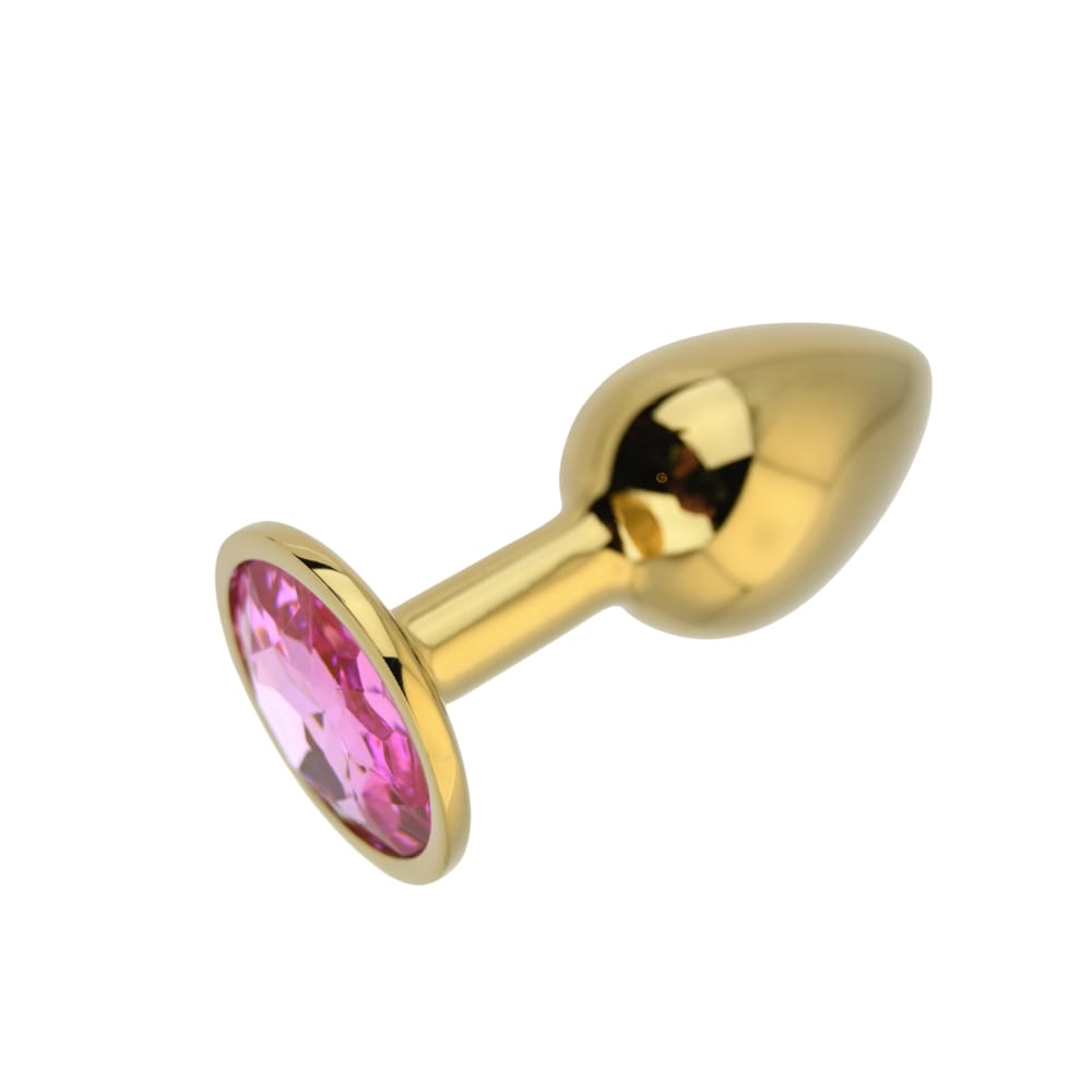 Toosh Gold Metal Butt Plug Small Pink Stone 5 Toosh Gold Metal Butt Plug Small Pink Stone - Image 4