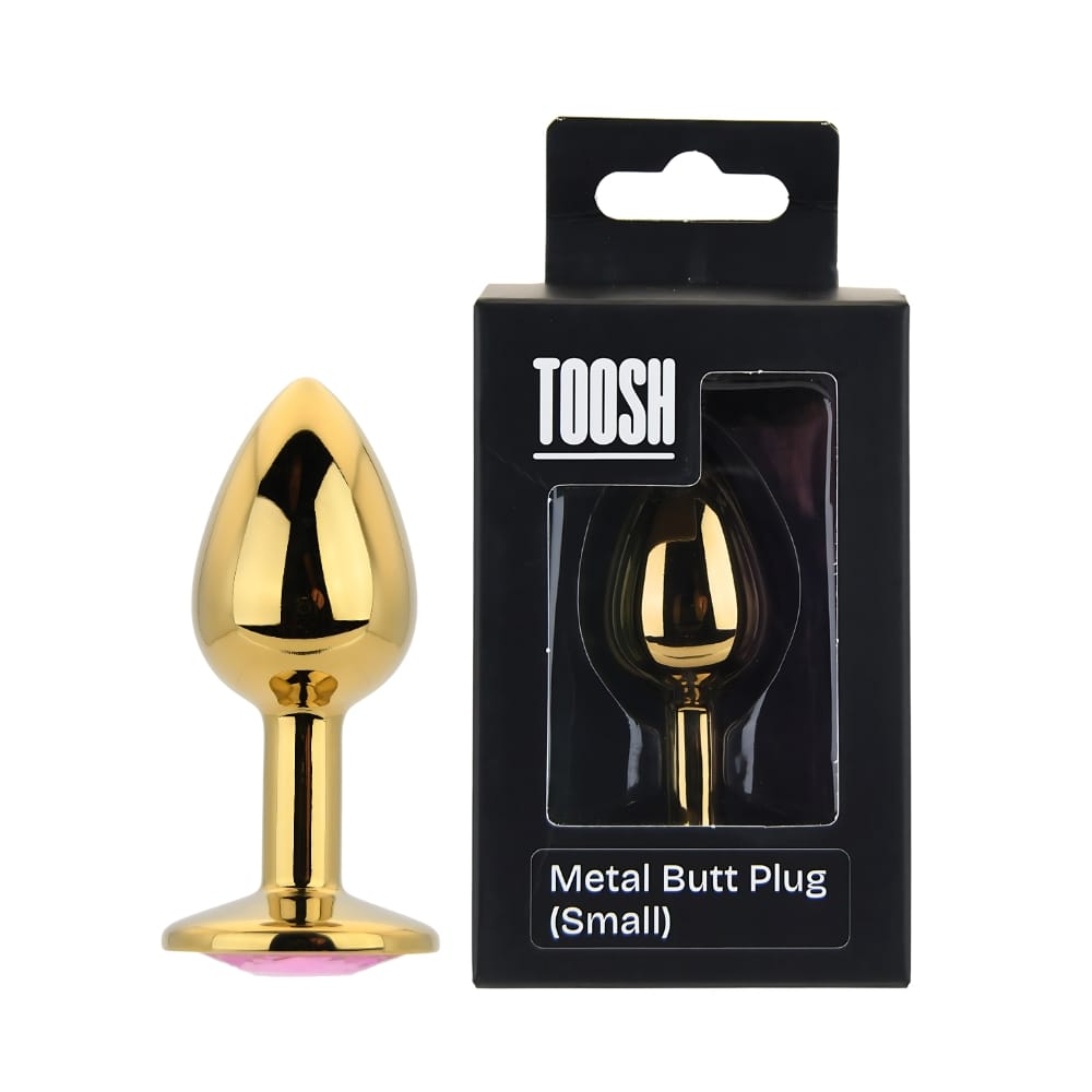 Toosh Gold Metal Butt Plug Small Pink Stone 12 Toosh Gold Metal Butt Plug Small Pink Stone - Image 11