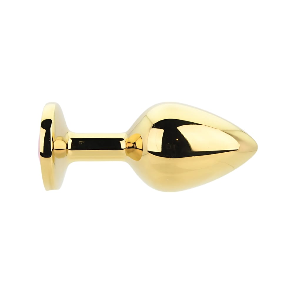 Toosh Gold Metal Butt Plug Medium Pink Stone 4 Toosh Gold Metal Butt Plug Medium Pink Stone - Image 3