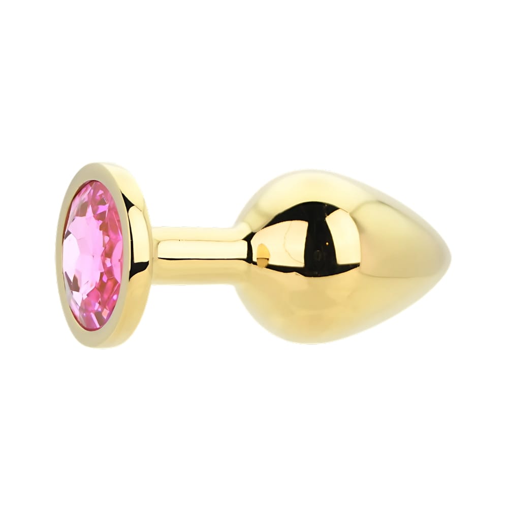 Toosh Gold Metal Butt Plug Medium Pink Stone 5 Toosh Gold Metal Butt Plug Medium Pink Stone - Image 4