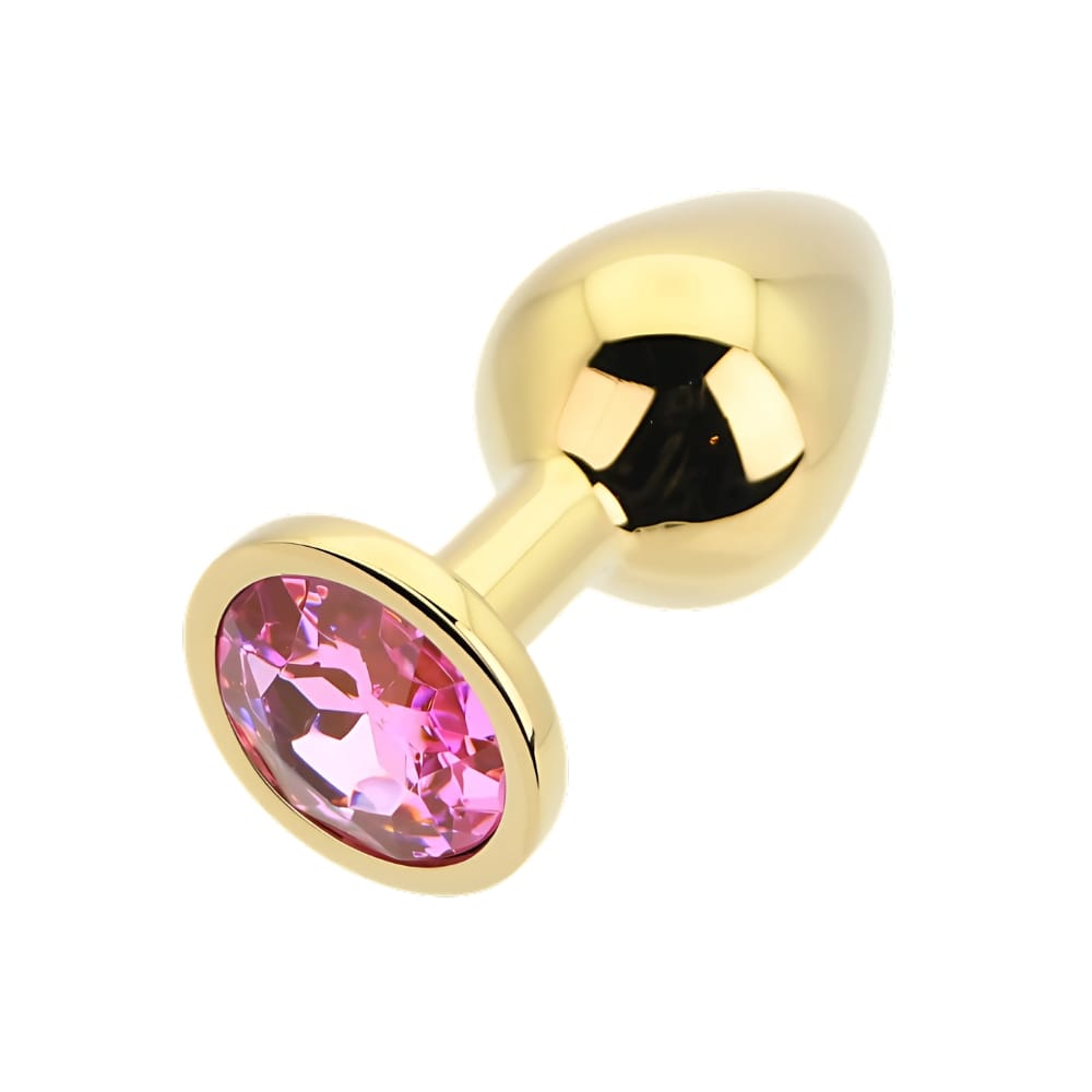 Toosh Gold Metal Butt Plug Medium Pink Stone 7 Toosh Gold Metal Butt Plug Medium Pink Stone - Image 6