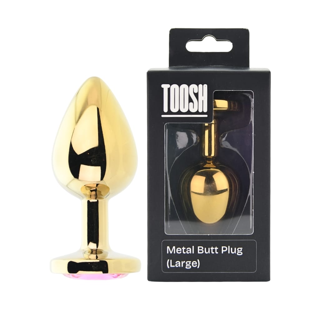 Toosh Gold Metal Butt Plug Large Pink Stone 11 Toosh Gold Metal Butt Plug Large Pink Stone - Image 10