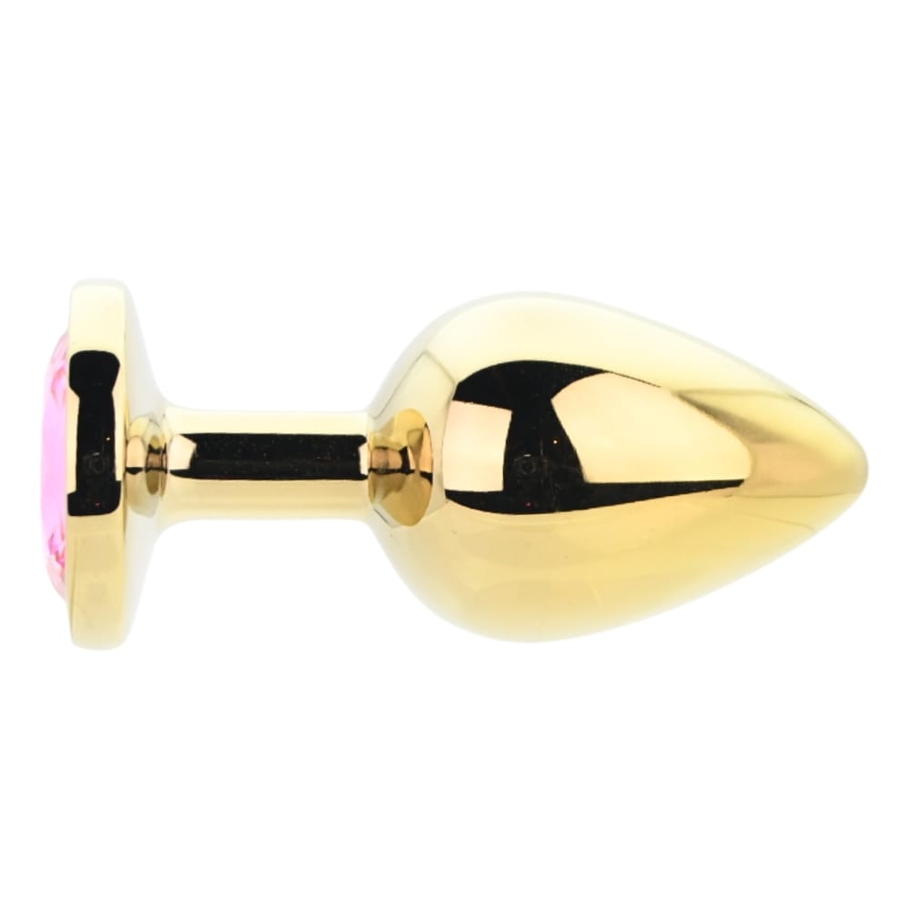 Toosh Gold Metal Butt Plug Large Pink Stone 4 Toosh Gold Metal Butt Plug Large Pink Stone - Image 3
