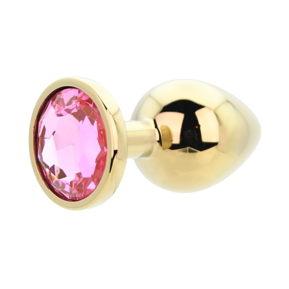 Toosh Gold Metal Butt Plug Large Pink Stone 5 Toosh Gold Metal Butt Plug Large Pink Stone - Image 4