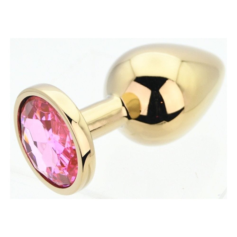 Toosh Gold Metal Butt Plug Large Pink Stone 7 Toosh Gold Metal Butt Plug Large Pink Stone - Image 6