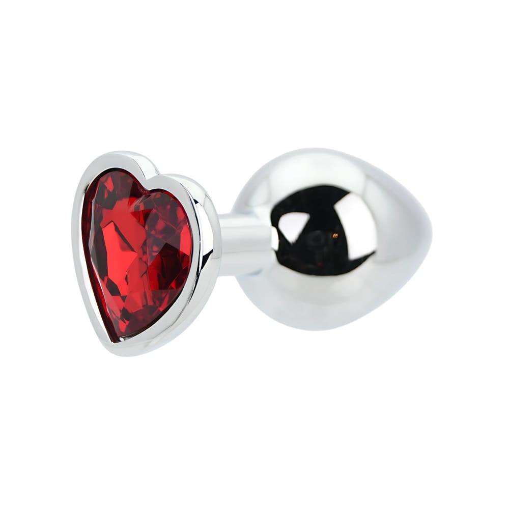 Toosh Heart Shaped Silver with Red Stone Medium 2 Toosh Heart Shaped Silver with Red Stone Medium - Image 1