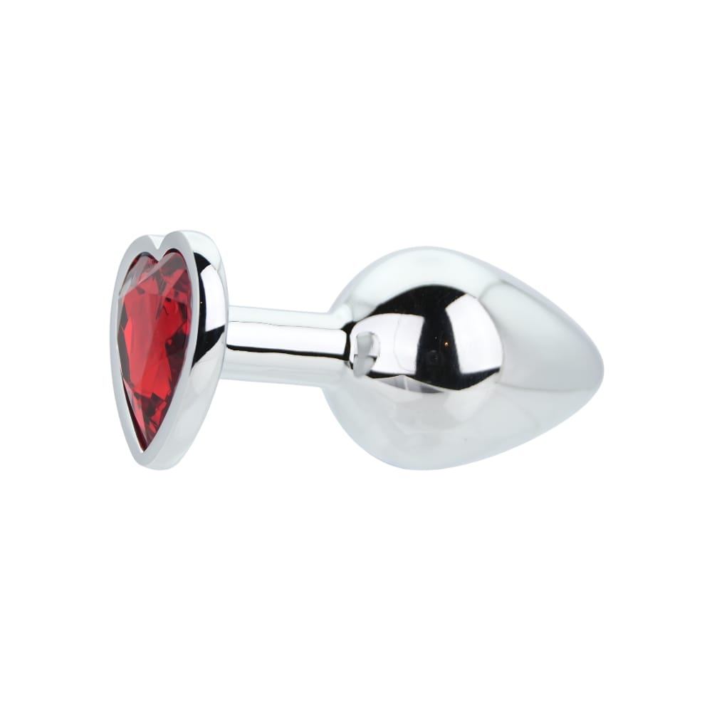Toosh Heart Shaped Silver with Red Stone Medium 6 Toosh Heart Shaped Silver with Red Stone Medium - Image 5