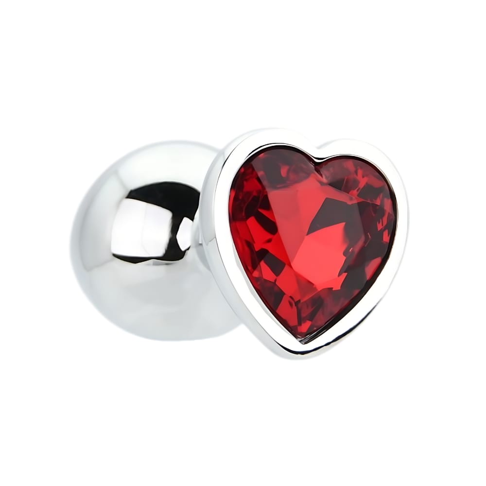 Toosh Heart Shaped Silver with Red Stone Medium 8 Toosh Heart Shaped Silver with Red Stone Medium - Image 7