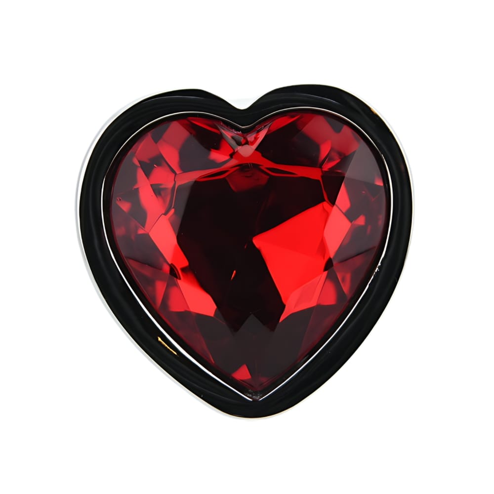 Toosh Heart Shaped Silver Butt Plug with Red Stone Large 7 Toosh Heart Shaped Silver Butt Plug with Red Stone Large - Image 6